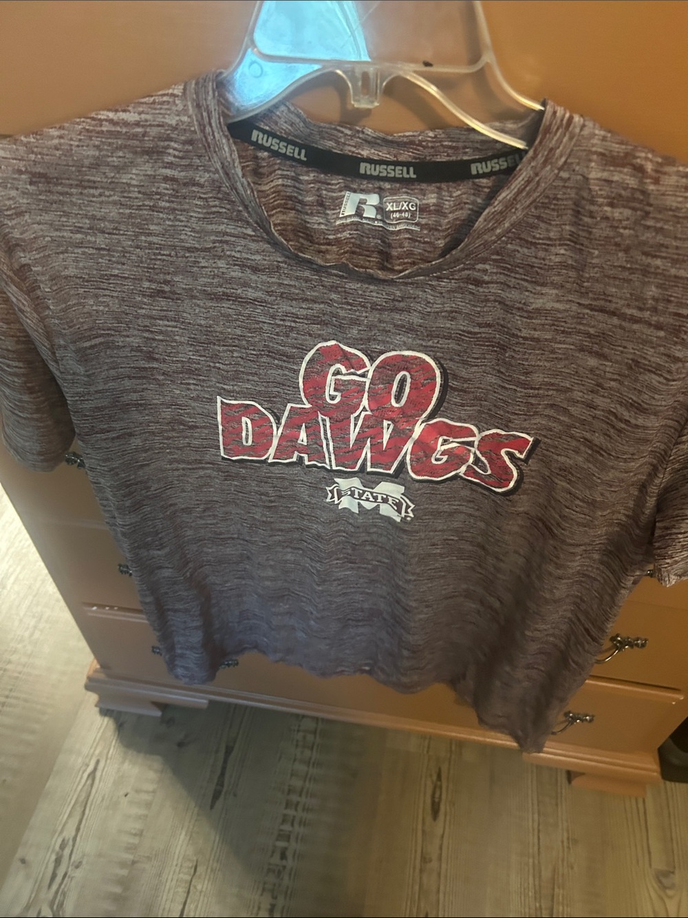 Russell Athletic Maroon 'Go Dawgs' Short Sleeve Tee